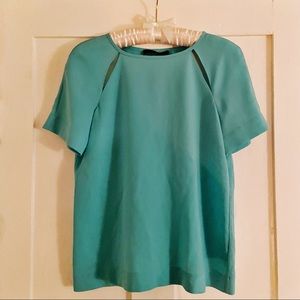 Tibi blue cutout blouse